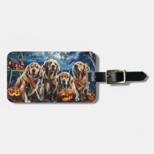 Etiqueta De Bagagem Ouro Retriever Halloween Spooky