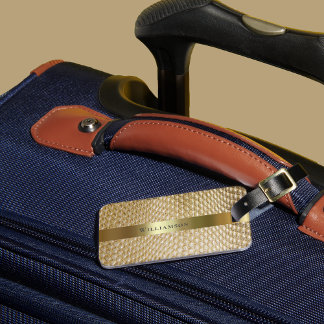 Etiqueta De Bagagem Ouro Snakeskin Digital Couve Dourada