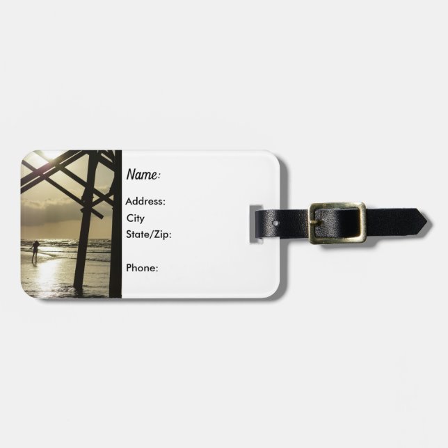 Etiqueta De Bagagem Ouro Stroll (Frente Horizontal)