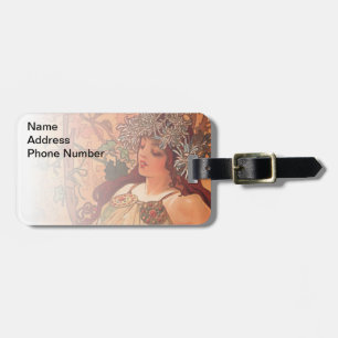 Etiqueta De Bagagem Outono por Alphonse Mucha