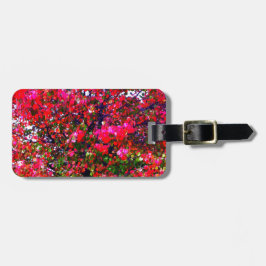 Etiqueta De Bagagem Outono rosa deixa árvores