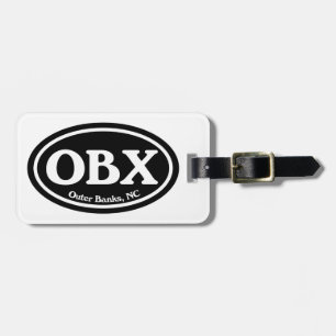 Etiqueta De Bagagem Oval exterior do preto dos bancos de OBX