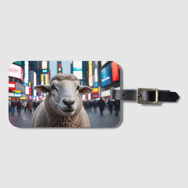 Etiqueta De Bagagem Ovinos na Times Square (Frente Horizontal)