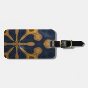 Etiqueta De Bagagem Ovo decorativo azul e dourado