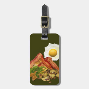 Etiqueta De Bagagem Ovos do bacon da paisagem do pequeno almoço