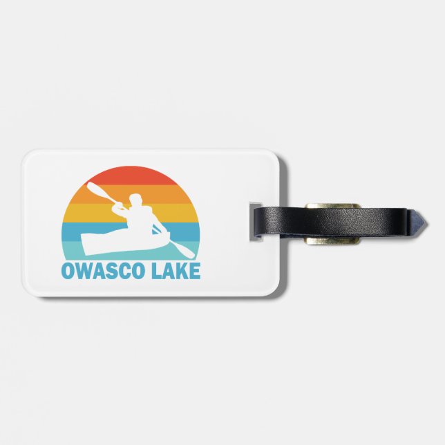 Etiqueta De Bagagem Owasco Lake New York Kayak (Traseira Horizontal)