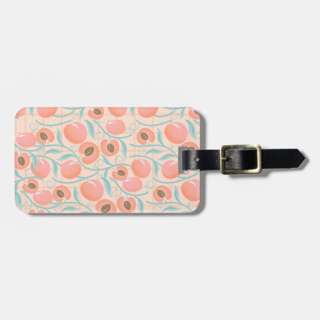 Etiqueta De Bagagem Pachy Blooms Boho Peach (Frente Horizontal)