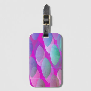 Etiqueta De Bagagem Padrão Abstrato Moderno Magenta Rosa Teal