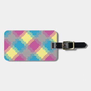Etiqueta De Bagagem Padrão Amarelo Azul Roxo