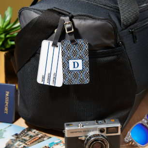 Etiqueta De Bagagem Padrão Azul Invisível