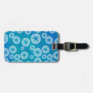 Etiqueta De Bagagem Padrão Branco e Azul do Dólar de areia