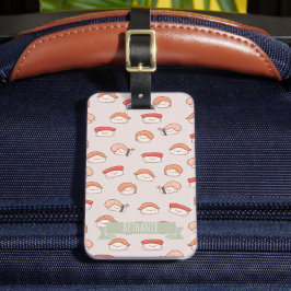 Etiqueta De Bagagem Padrão Cute Nigiri Sushi Sem Costura