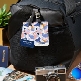 Etiqueta De Bagagem Padrão de Abstrato colorida