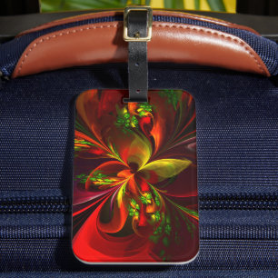 Etiqueta De Bagagem Padrão de Abstrato Floral Verde Moderno #05