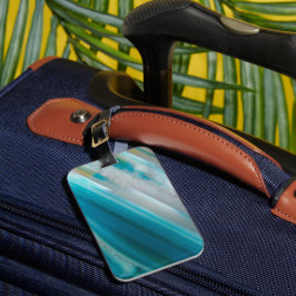 Etiqueta De Bagagem Padrão De Agato De Banho Azul Teal