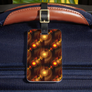 Etiqueta De Bagagem Padrão de Arte Abstrata Boho Moderno Elegante Dour