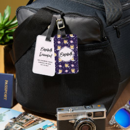 Etiqueta De Bagagem Padrão de Astronautas de Gato Gato-Gato