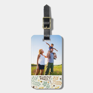 Etiqueta De Bagagem Padrão de Borboleta Floral de Foto Personalizada