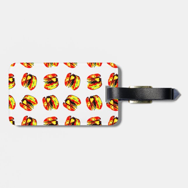 Etiqueta De Bagagem Padrão de Burger (Traseira Horizontal)