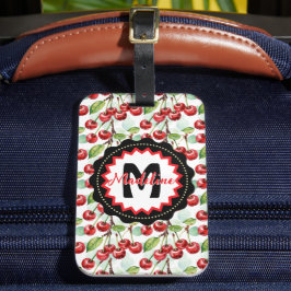 Etiqueta De Bagagem Padrão de Cereja de Cana-de-Água Cuta Personalizad