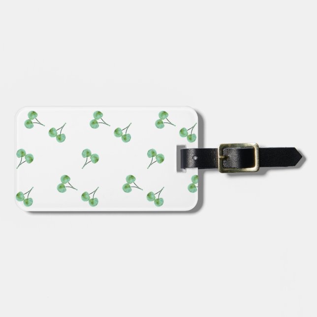Etiqueta De Bagagem Padrão de Cereja Verde (Frente Horizontal)
