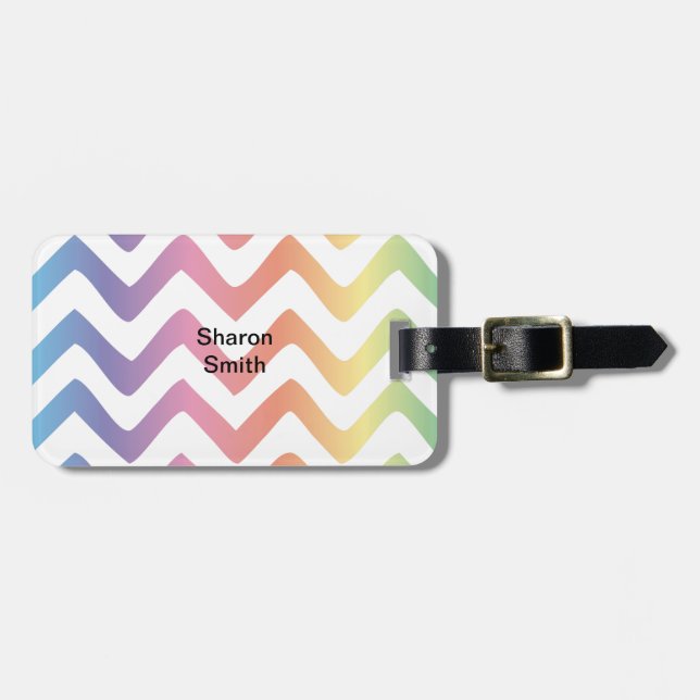Etiqueta De Bagagem Padrão de Chevron Multipael (Frente Horizontal)
