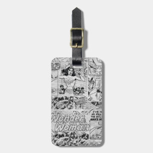 Etiqueta De Bagagem Padrão de Cômica Vintage da Mulher-Maravilha