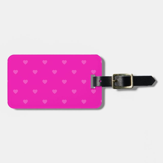 Etiqueta De Bagagem Padrão de corações rosa (Frente Horizontal)