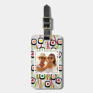 Etiqueta De Bagagem Padrão de Design Sushi  Monograma