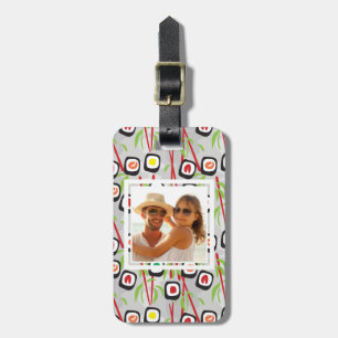 Etiqueta De Bagagem Padrão de Design Sushi  Monograma