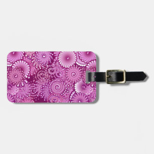 Etiqueta De Bagagem Padrão de espiral, roxo, rosa, ameixa, lilás