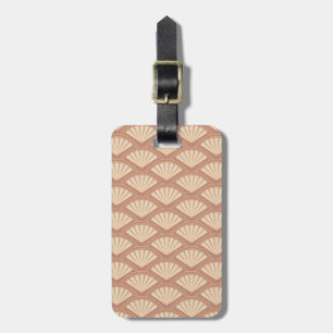 Etiqueta De Bagagem Padrão de estilo Art Deco na cor rosa