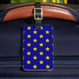 Etiqueta De Bagagem Padrão de Estrelas Douradas, Azul Marinho, Exclusi