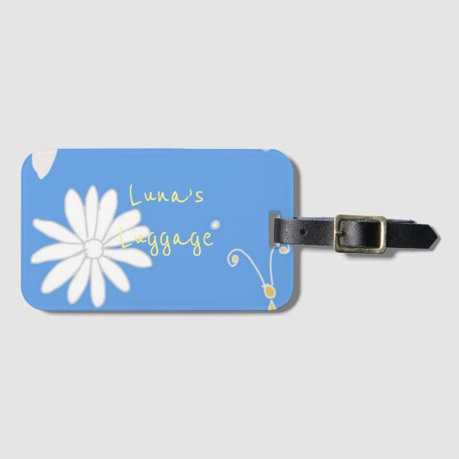 Etiqueta De Bagagem Padrão de Flor bonito (Frente Horizontal)
