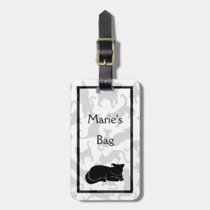 Etiqueta De Bagagem Padrão de Gato Preto