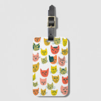 Padrão de gatos colorido, em branco