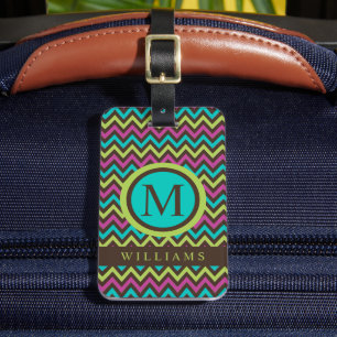 Etiqueta De Bagagem Padrão de Gavão Preto Púrpura Azul Personalizado