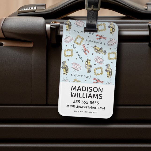 Etiqueta De Bagagem Padrão de Ícones de Aquarela do FRIENDS™ (Luggage tag on luggage)