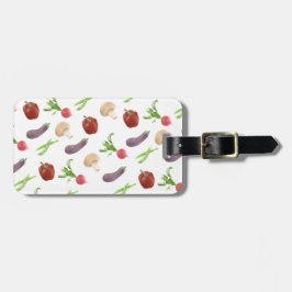 Etiqueta De Bagagem Padrão de Ilustração Vegetal