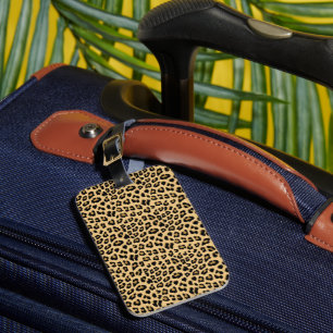 Etiqueta De Bagagem Padrão de impressão do Leopard