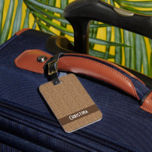 Etiqueta De Bagagem Padrão de Impressão do Leopard Brown Personalize