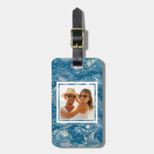 Etiqueta De Bagagem Padrão de Mar Tropical de Fotos Personalizadas