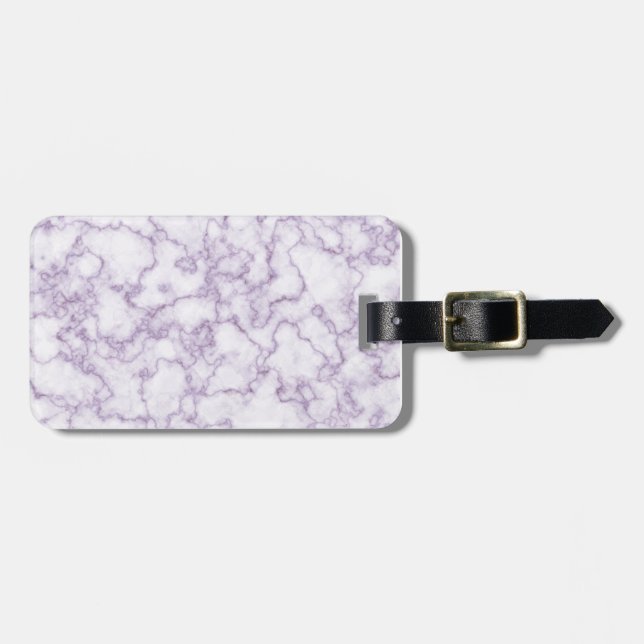 Etiqueta De Bagagem Padrão de Mármore Roxo (Frente Horizontal)