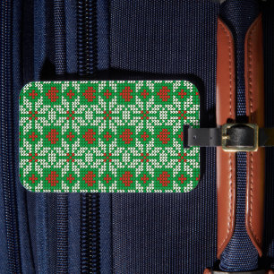 Etiqueta De Bagagem Padrão de Natal tricotado