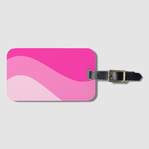 Etiqueta De Bagagem Padrão de Onda de Omã Branca Rosa