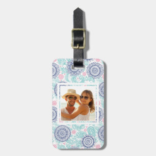 Etiqueta De Bagagem Padrão de Paisley Étnico de Fotos Personalizado