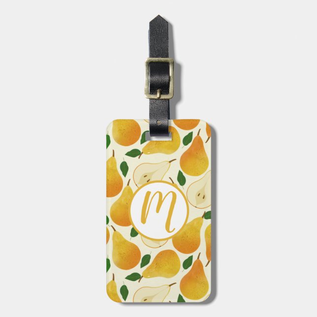 Etiqueta De Bagagem Padrão de Peras de ouro (Frente Vertical)