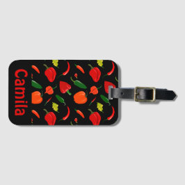 Etiqueta De Bagagem Padrão de Pimenta Picante Personalizado