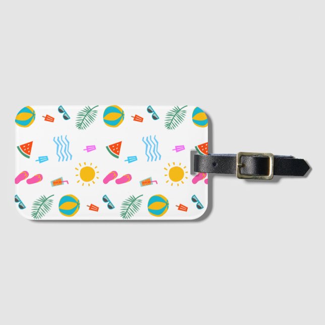 Etiqueta de Bagagem Padrão de Praia Summer (Frente Horizontal)