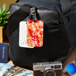 Etiqueta De Bagagem Padrão de Quimono Mix Floral Primavera